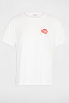 Printed t-shirt with round neck white women