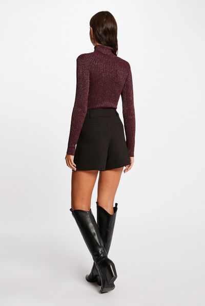 Long-sleeved jumper with turtleneck plum ladies'