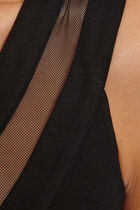 Jersey and tulle top black women