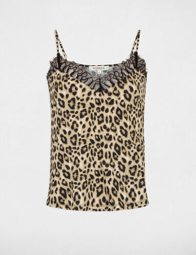 Vest top with straps and leopard print multico ladies'
