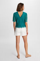 Short-sleeved blouse mid-green women