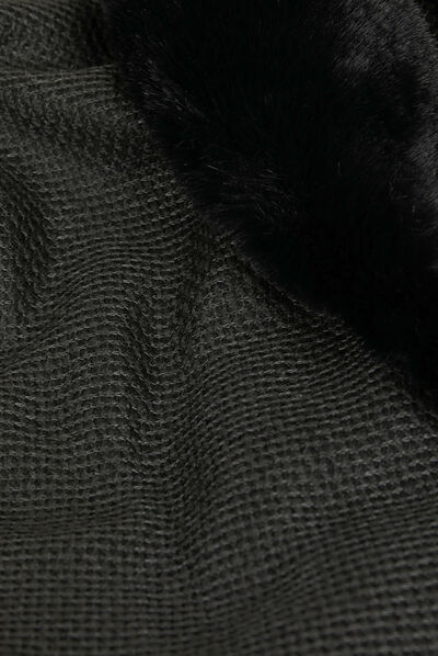 Cape with faux fur details black ladies'