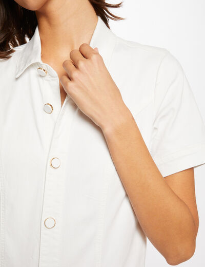 Flare buttoned jumpsuit ecru women
