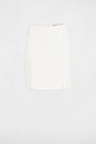 Mini skirt with buttons ivory women