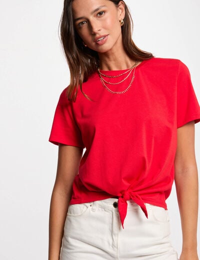 T-shirt manches courtes rouge femme