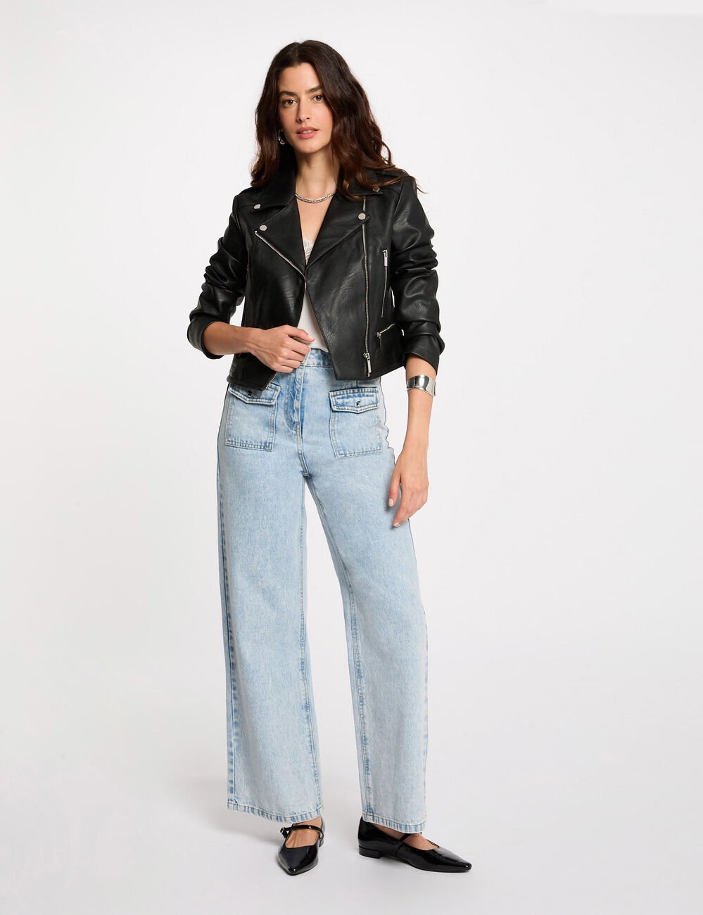 Straight jacket notched lapel collar black women