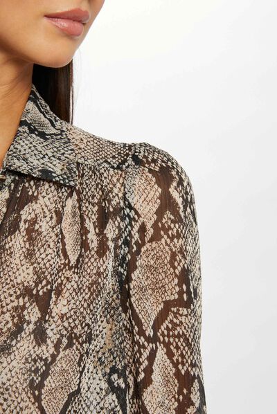Long-sleeved shirt snake print multico ladies'