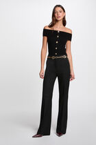 Jumper off the shoulder collar black women