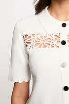 Embroidered openwork sweater white women