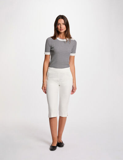 Slim cropped trousers white women