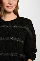Jumper round neck sequins black women