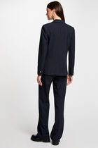 Pantalon flare à rayures bleu marine femme
