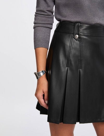 Pleated short skirt black women