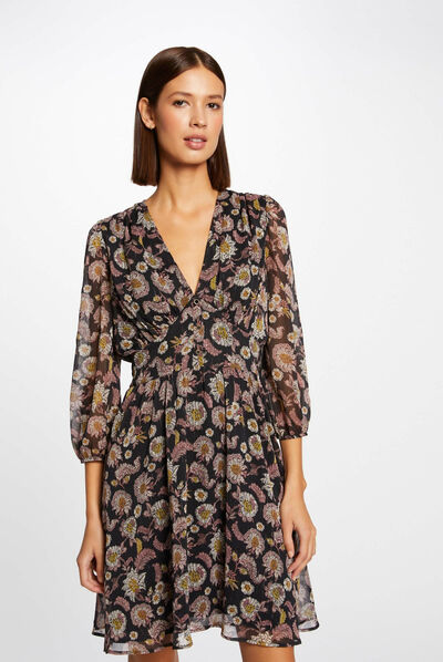 Straight dress 3/4-length sleeves multico ladies'