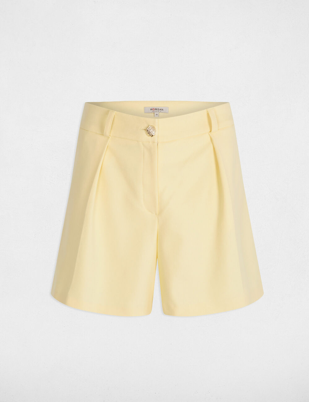 Straight short pastel yellow women