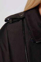 Straight belted trenchcoat black women