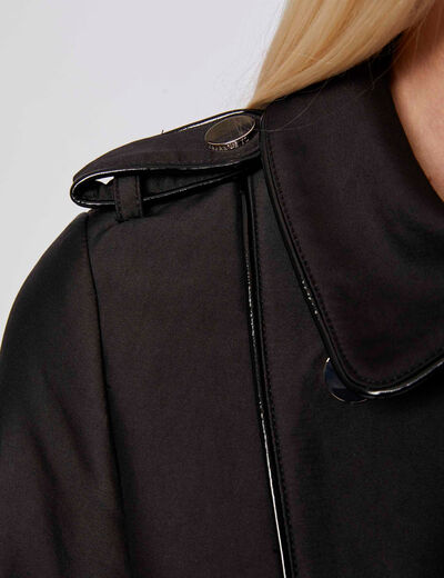 Straight belted trenchcoat black women