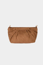 Suede crossbody bag cognac brown women