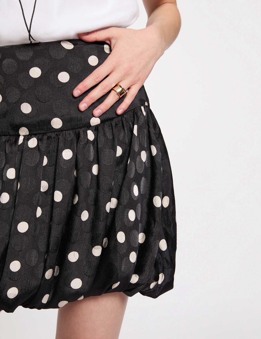 Printed bubble skirt black women
