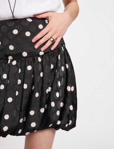 Printed bubble skirt black women