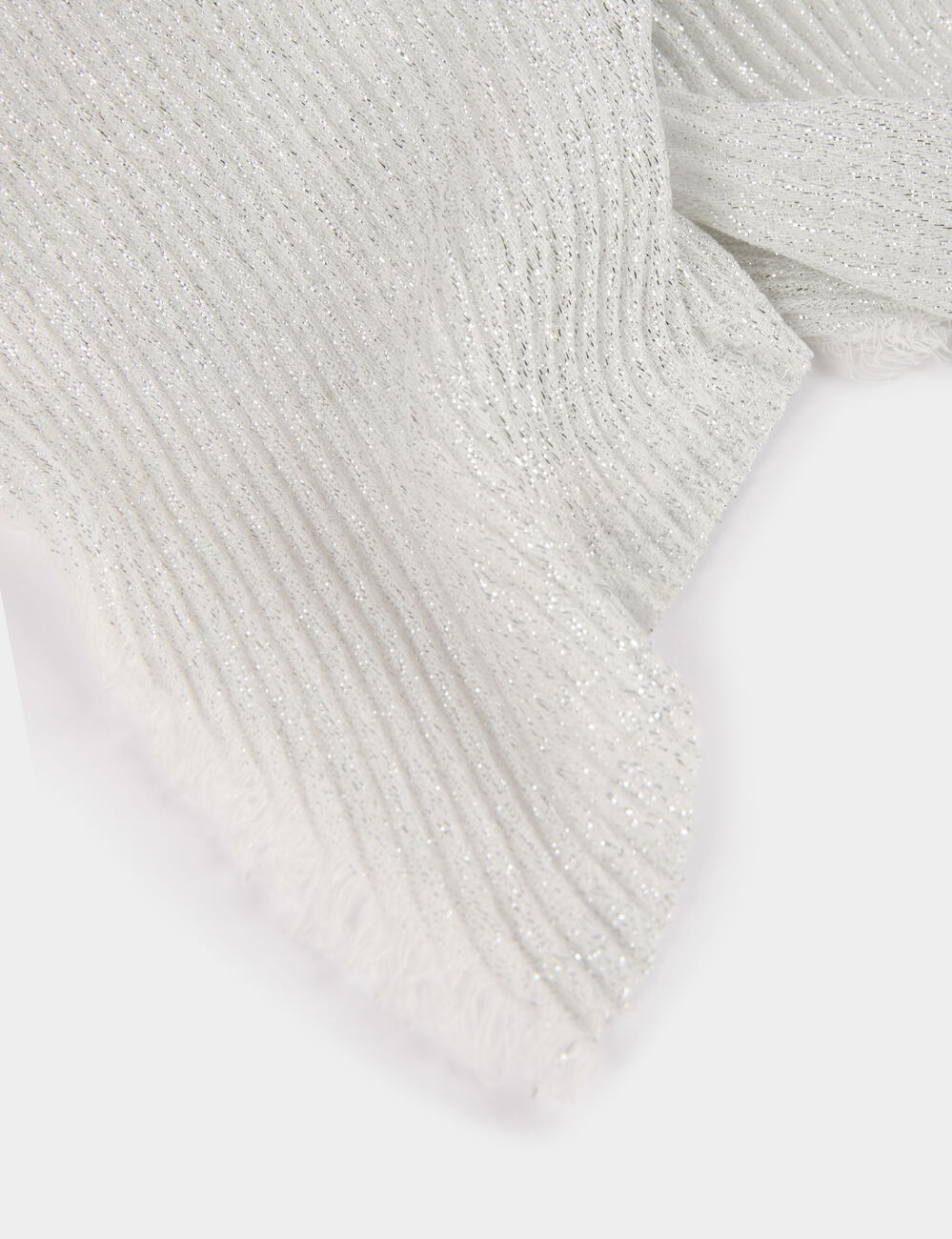 Scarf metallised threads silver color women