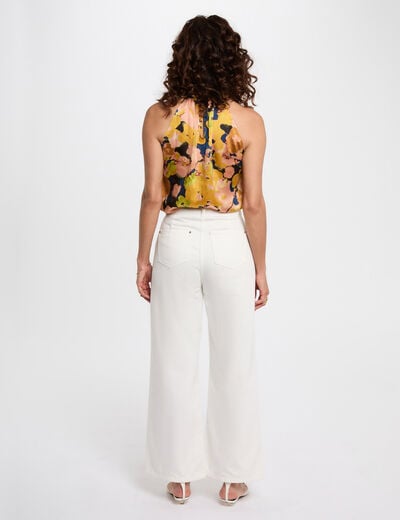 Fluid top with high neck multicolor women
