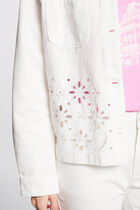 Embroidered denim jacket white women