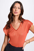 Short-sleeved t-shirt dark orange women