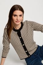 Long-sleeved printed cardigan sand women