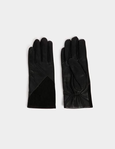 Two-tone gloves black women