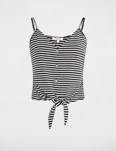 Cropped V-neck tank top black women