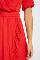 Maxi wrap dress dark orange women