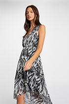 Robe longue cintrée imprimée multico femme