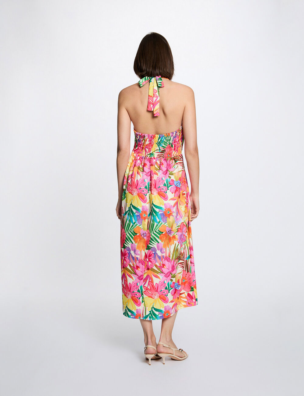 Flowy patterned dress multicolor women