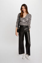 Long-sleeved jumper V-neck black women