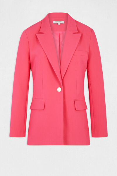 Waisted jacket with notched lapel collar medium pink ladies'