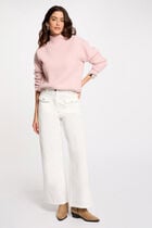 Long-sleeved jumper with buttons light pink women