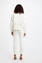 Embroidered denim jacket white women