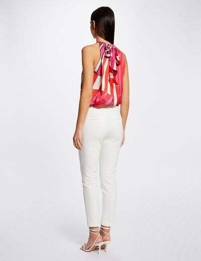 Sleeveless blouse geometric print multico ladies'