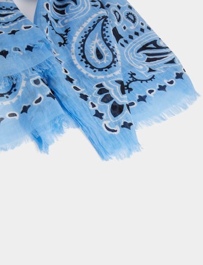 Bandana print scarf sky blue women