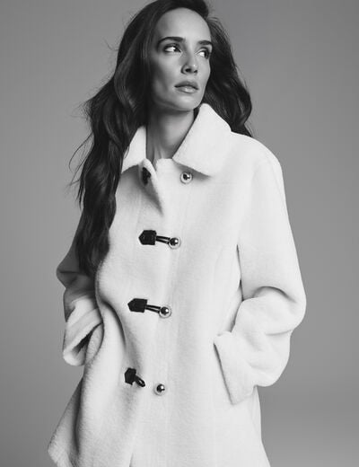 short faux fur coat ivory women Short faux fur coat ivory women