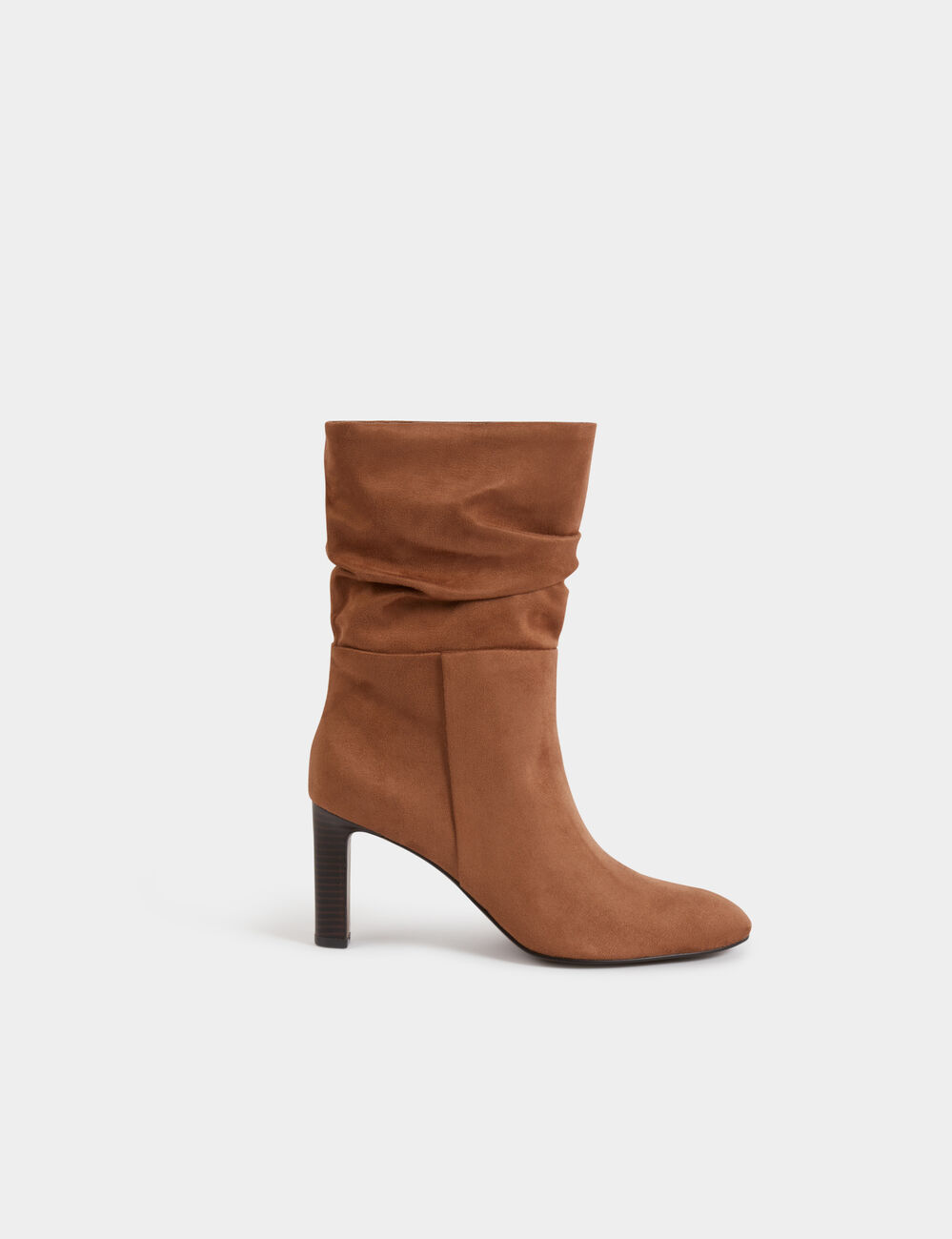 Ruched boots beige women