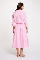 Oversized striped shirt pink women
