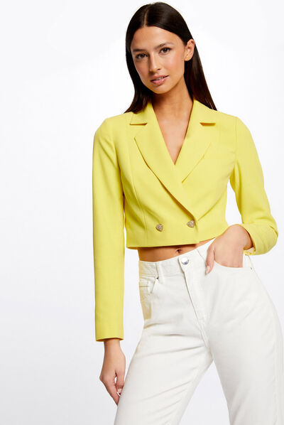 Short buttoned straight jacket  ladies'