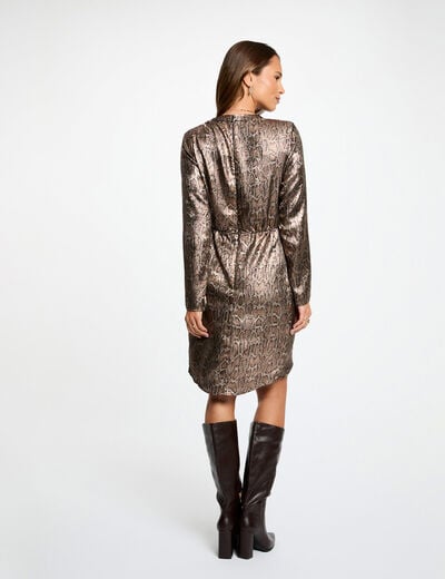 Short V-neck dress multicolor women