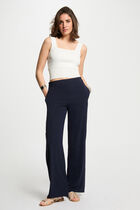 Loose wide leg trousers navy blue women