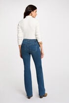 Bootcut jeans pockets buttons stone wash denim women