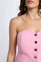 Fitted sleeveless bustier light pink women