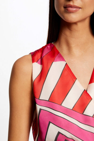Maxi waisted dress geometric print multico ladies'