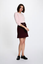 Textured knit sweater light pink women